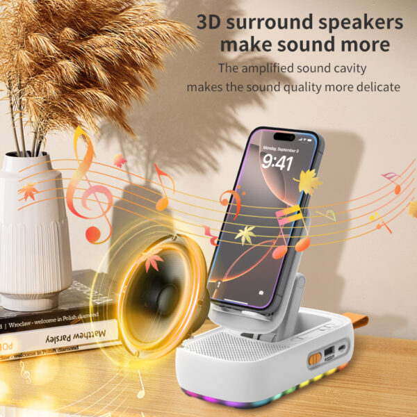 Cell Phone Stand with Wireless Bluetooth Speaker - Image 2