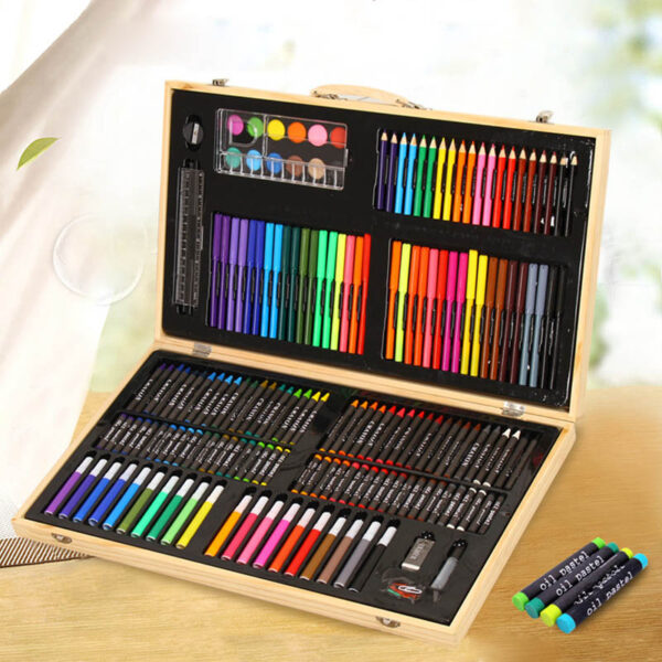 Wooden Box 150 Piece case Deluxe Art Set Kit - Image 6